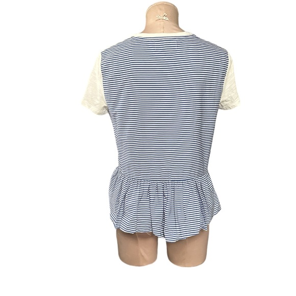 Kate Spade shirt ruffled striped back. Blue and white stripes. Size M - Picture 3 of 7